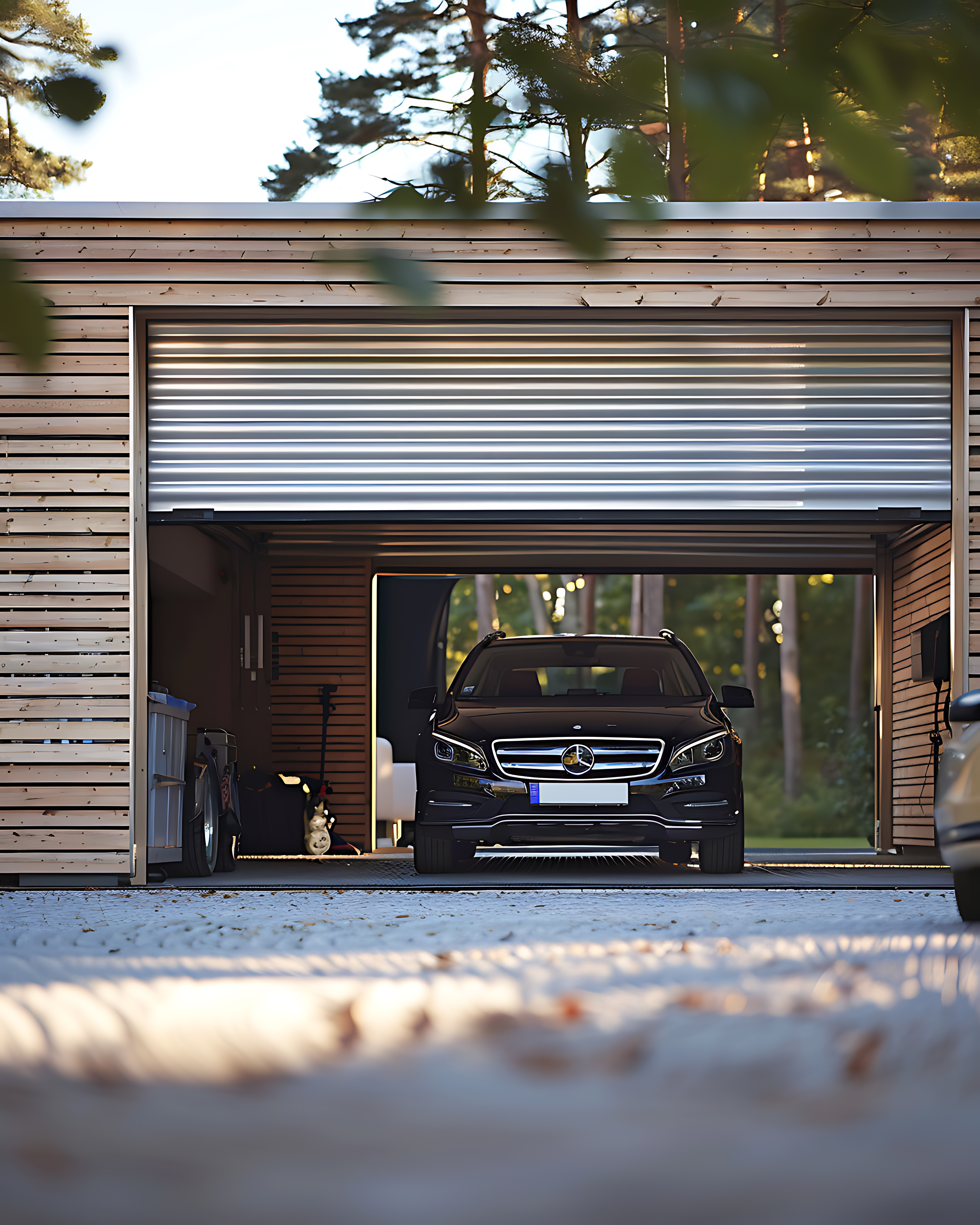 garage-door-with-car-parked-front-it